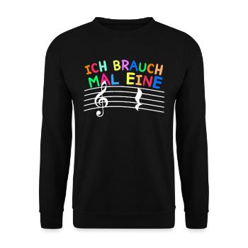 Klavier Piano Ich brauche eine Pause Geschenk - Unisex Pullover - Schwarz - Vorne - Alina (178cm) & Michal (187cm)