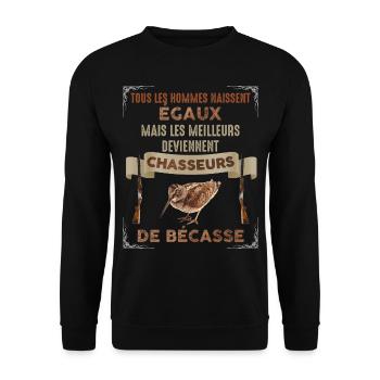 La chasse à la bécasse Cadeau chasseur passion - Sweat-shirt Unisexe - noir - Devant - Alina (178cm) & Michal (187cm)