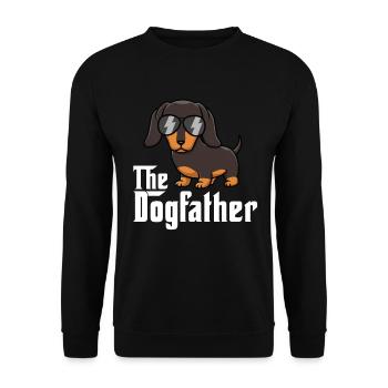 Le Dogfather Drôle Teckel Papa Papa Père Chien - Sweat-shirt Unisexe - noir - Devant - Alina (178cm) & Michal (187cm)