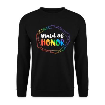Maid of Honor Lesbische Junggesellinnenabschied Diamant - Unisex Pullover - Schwarz - Vorne - Alina (178cm) & Michal (187cm)