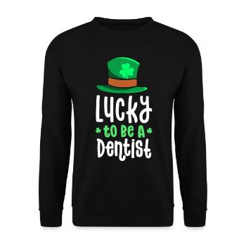 Chanceux d’être un dentiste St Patricks Day Shamrock - Sweat-shirt Unisexe - noir - Devant - Alina (178cm) & Michal (187cm)