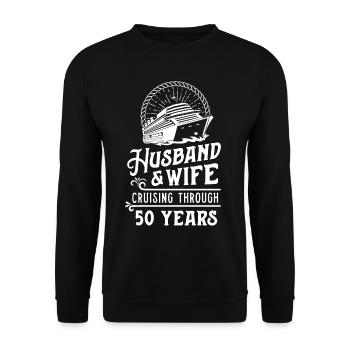 Mari et femme Partenaires de croisière 50 ans 50e - Sweat-shirt Unisexe - noir - Devant - Alina (178cm) & Michal (187cm)