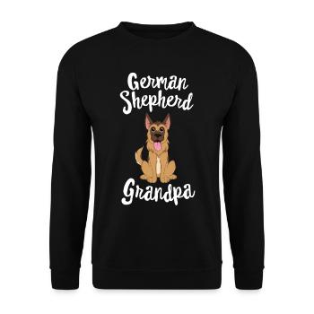 Berger allemand Grand-père Pawpa Chien Grands-parents - Sweat-shirt Unisexe - noir - Devant - Alina (178cm) & Michal (187cm)