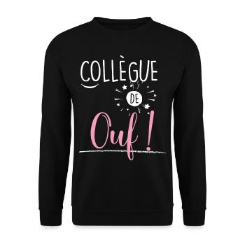 Femme collègue de Ouf, qui déchire - Sweat-shirt Unisexe - noir - Devant - Alina (178cm) & Michal (187cm)