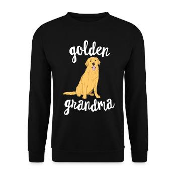 Golden Retriever Oma Pawma Hund Großeltern - Unisex Pullover - Schwarz - Vorne - Alina (178cm) & Michal (187cm)