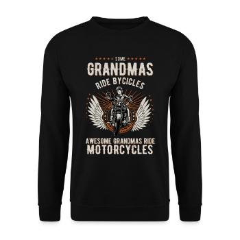 Biker-Grandma Morradfahrer - Motorcycle - Unisex Sweatshirt - black - Front - Alina (178cm) & Michal (187cm)
