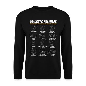 Milano Dialetto Milanese Gesti divertenti - Unisex Sweatshirt - black - Front - Alina (178cm) & Michal (187cm)