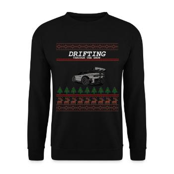 JDM Noël Noël jdm dérive froid hiver - Sweat-shirt Unisexe - noir - Devant - Alina (178cm) & Michal (187cm)