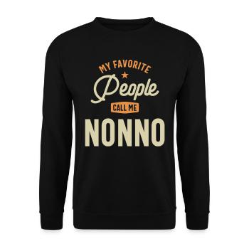 My Favorite People Call Me Nonno Funny Dad Grandpa - Unisex Sweatshirt - black - Front - Alina (178cm) & Michal (187cm)
