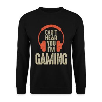 Can't Hear You I'm Gaming Headset Videospiele - Unisex Pullover - Schwarz - Vorne - Alina (178cm) & Michal (187cm)