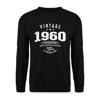 62nd birthday Vintage Born in 1960 - Unisex Sweatshirt - black - Front - Alina (178cm) & Michal (187cm)