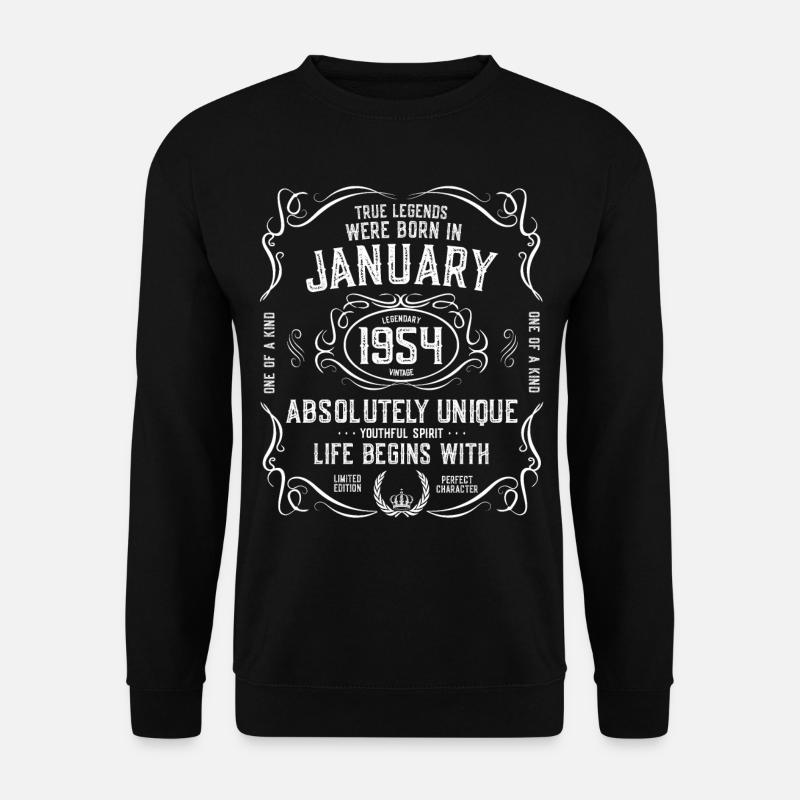 1954 Januar 68 Jahre - Unisex Pullover - Schwarz