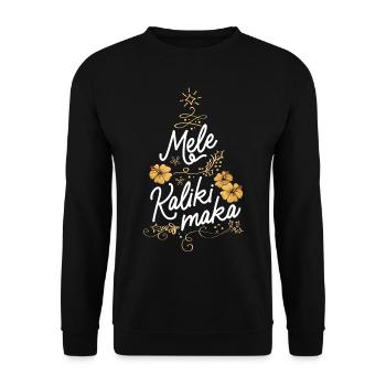 Mele Kalikimaka Tropical Christmas In Hawaii - Unisex Sweatshirt - black - Front - Alina (178cm) & Michal (187cm)
