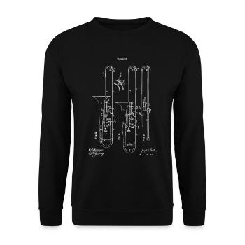 Trombone Tromboniste Musicien Instrument Orchestra - Sweat-shirt Unisexe - noir - Devant - Alina (178cm) & Michal (187cm)