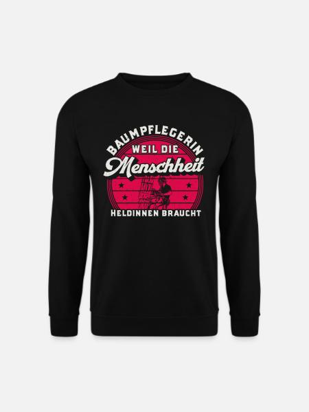 Retro Baumpflegerin Heldinnen Arboristin - Unisex Pullover - Schwarz