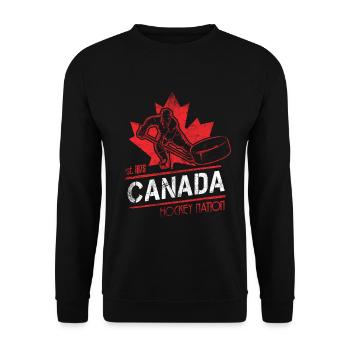 CANADA ICE HOCKEY NATION RETRO KANADA GESCHENK - Unisex Pullover - Schwarz - Vorne - Alina (178cm) & Michal (187cm)