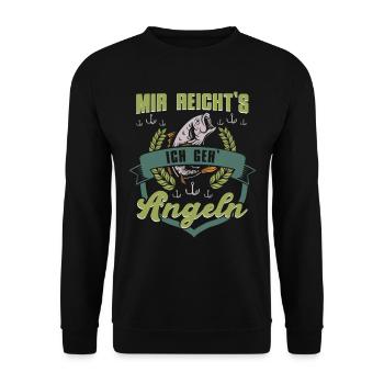 Mir Reichts Ich Geh Angeln - Unisex Pullover - Schwarz - Vorne - Alina (178cm) & Michal (187cm)
