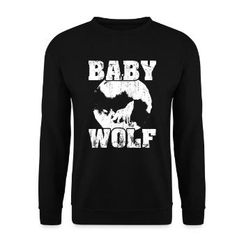 Howling Baby Wolf Moon - Unisex Sweatshirt - black - Front - Alina (178cm) & Michal (187cm)