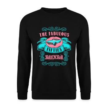 Die Fabelhaften Fünfziger Rock N' Roll 50er - Unisex Pullover - Schwarz - Vorne - Alina (178cm) & Michal (187cm)