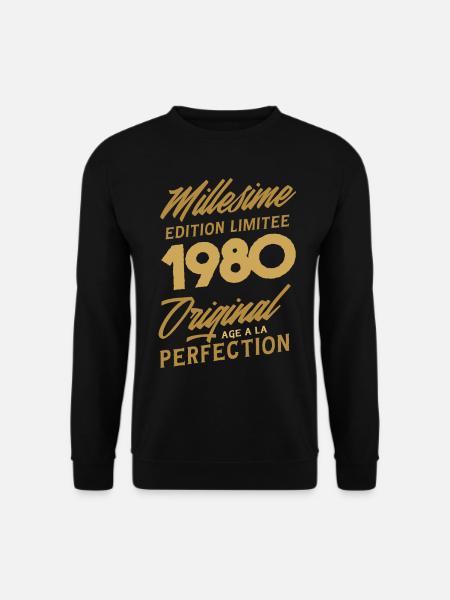 42 ans Millésime 1980 Original Cadeau anniversaire - Sweat-shirt Unisexe - noir