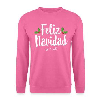 Vintage Feliz Navidad Retro Mexikanische Weihnachten - Unisex Pullover - Pink - Vorne