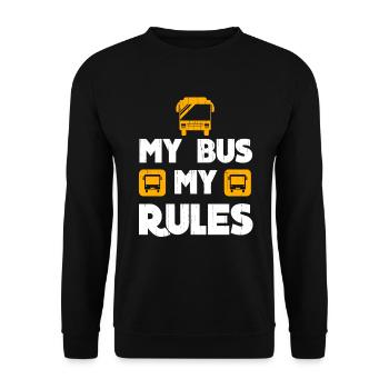 My Bus My Rules Bus Driver - Unisex Pullover - Schwarz - Vorne - Alina (178cm) & Michal (187cm)