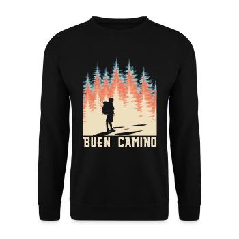 Camino De Santiago Buen Camino Camino Camino De Santiago Hiking - Unisex Sweatshirt - black - Front - Alina (178cm) & Michal (187cm)