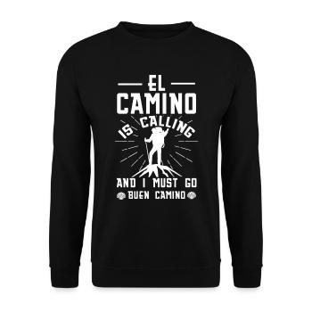 El Camino Is Calling Camino De Santiago - Unisex Pullover - Schwarz - Vorne - Alina (178cm) & Michal (187cm)