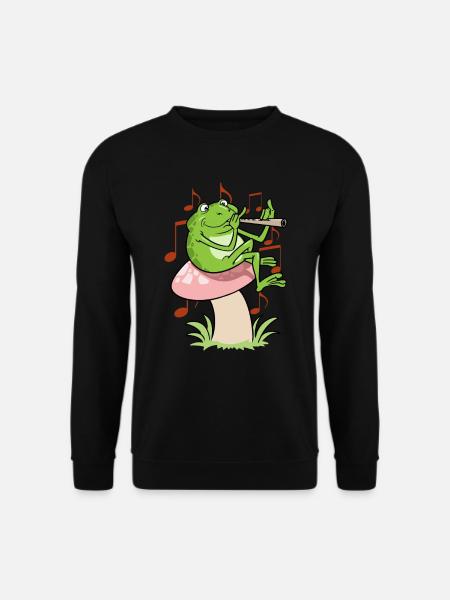 Cottagecore Fairycore Frog avec flûte - Sweat-shirt Unisexe - noir
