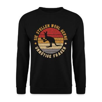 Ask Probably Like Unnecessary Questions Boxer Kangaroo - Unisex Sweatshirt - black - Front - Alina (178cm) & Michal (187cm)