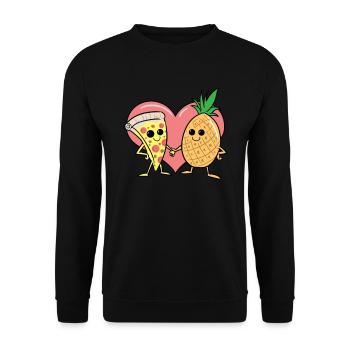 Pizza Ananas Hawaii Pizza - Sweat-shirt Unisexe - noir - Devant - Alina (178cm) & Michal (187cm)