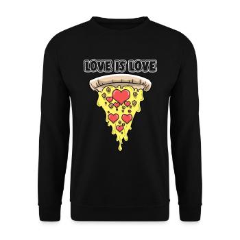 Pizza Liebe Love Is Love - Unisex Sweatshirt - black - Front - Alina (178cm) & Michal (187cm)