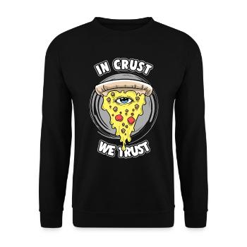 Pizza All-Seeing Eye In Crust en qui nous avons confiance - Sweat-shirt Unisexe - noir - Devant - Alina (178cm) & Michal (187cm)