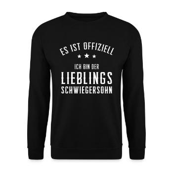Hochzeit Verlobung Familie Lieblings Schwiegersohn - Unisex Pullover - Schwarz - Vorne - Alina (178cm) & Michal (187cm)