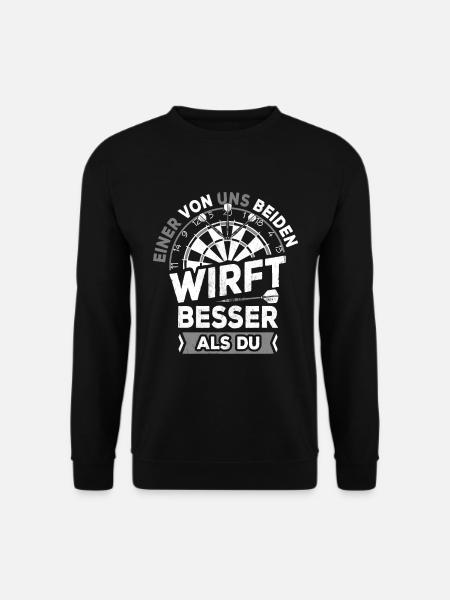 EINER VON UNS WIRFT BESSER ALS DU DARTS STEELDARTS - Unisex Pullover - Schwarz