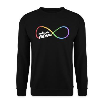Sensibilisation à l’autisme familial Maman Rainbow Infinity - Sweat-shirt Unisexe - noir - Devant - Alina (178cm) & Michal (187cm)