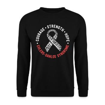 Mut Kraft Hoffnung Ehlers-Danlos-Syndrom EDS - Unisex Pullover - Schwarz - Vorne - Alina (178cm) & Michal (187cm)