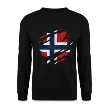 NORWEGEN FLAGGE NORWEGISCH SKANDINAVIEN NOREG - Unisex Pullover - Schwarz - Vorne - Alina (178cm) & Michal (187cm)