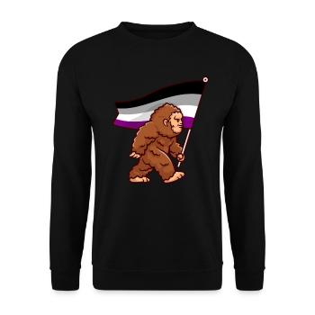 Bigfoot Asexual Pride Ace Flag Colors Sasquatch - Unisex Sweatshirt - black - Front - Alina (178cm) & Michal (187cm)