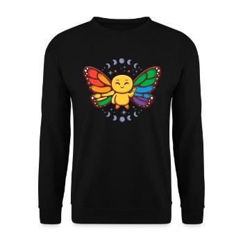 LGBTQ Drapeau arc-en-ciel Monarque Butterfly Pride Mois - Sweat-shirt Unisexe - noir - Devant - Alina (178cm) & Michal (187cm)