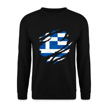 GREEK FLAG HELLAS FLAG GREECE - Unisex Sweatshirt - black - Front - Alina (178cm) & Michal (187cm)