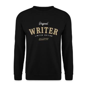 Writer Funny Job Title Profession Birthday Worker - Unisex Sweatshirt - black - Front - Alina (178cm) & Michal (187cm)