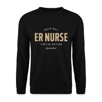 Er Nurse Funny Job Title Profession Birthday - Unisex Sweatshirt - black - Front - Alina (178cm) & Michal (187cm)