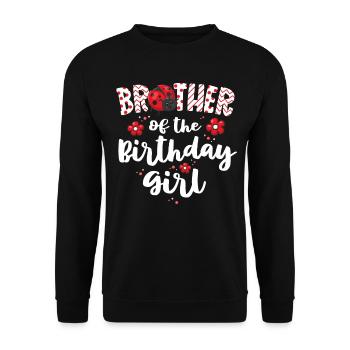 Brother Of The Birthday Girl Matching Family - Unisex Sweatshirt - black - Front - Alina (178cm) & Michal (187cm)