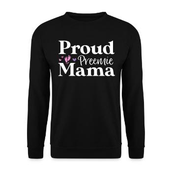 Chemise fière Preemie Mama NICU pour les parents - Sweat-shirt Unisexe - noir - Devant - Alina (178cm) & Michal (187cm)