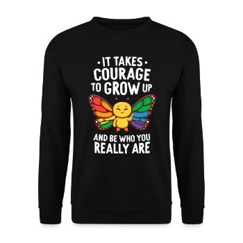 Mois de la fierté gaie Monarque Papillon sortant de - Sweat-shirt Unisexe - noir - Devant - Alina (178cm) & Michal (187cm)