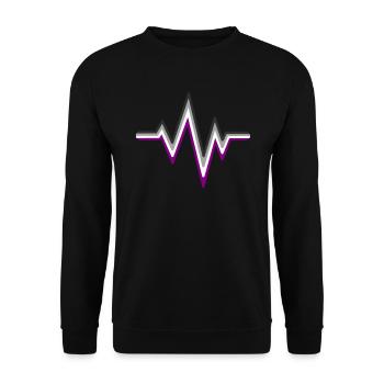 Asexual Heartbeat Ace Flag Colors Asexuality - Unisex Sweatshirt - black - Front - Alina (178cm) & Michal (187cm)