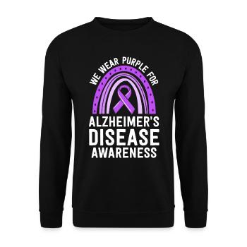 Nous portons une sensibilisation violette à la maladie d’Alzheimer - Sweat-shirt Unisexe - noir - Devant - Alina (178cm) & Michal (187cm)