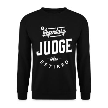 Juge Drôle Titre d’emploi Profession Anniversaire - Sweat-shirt Unisexe - noir - Devant - Alina (178cm) & Michal (187cm)
