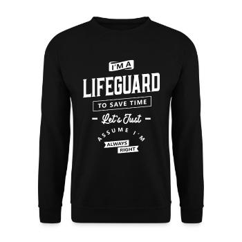 Lifeguard Funny Job Title Profession - Unisex Sweatshirt - black - Front - Alina (178cm) & Michal (187cm)